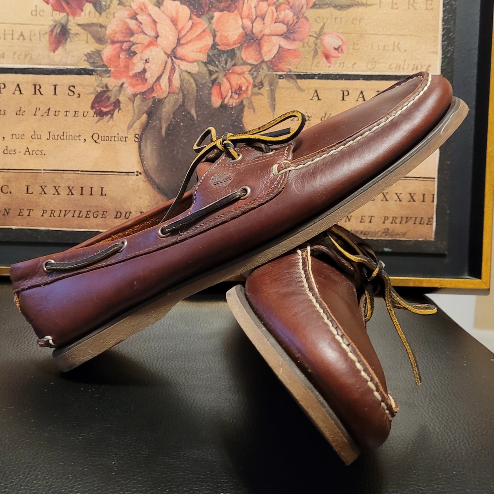 Timberland Classic 2-Eye Boat Brown Leather Shoes Lace Up